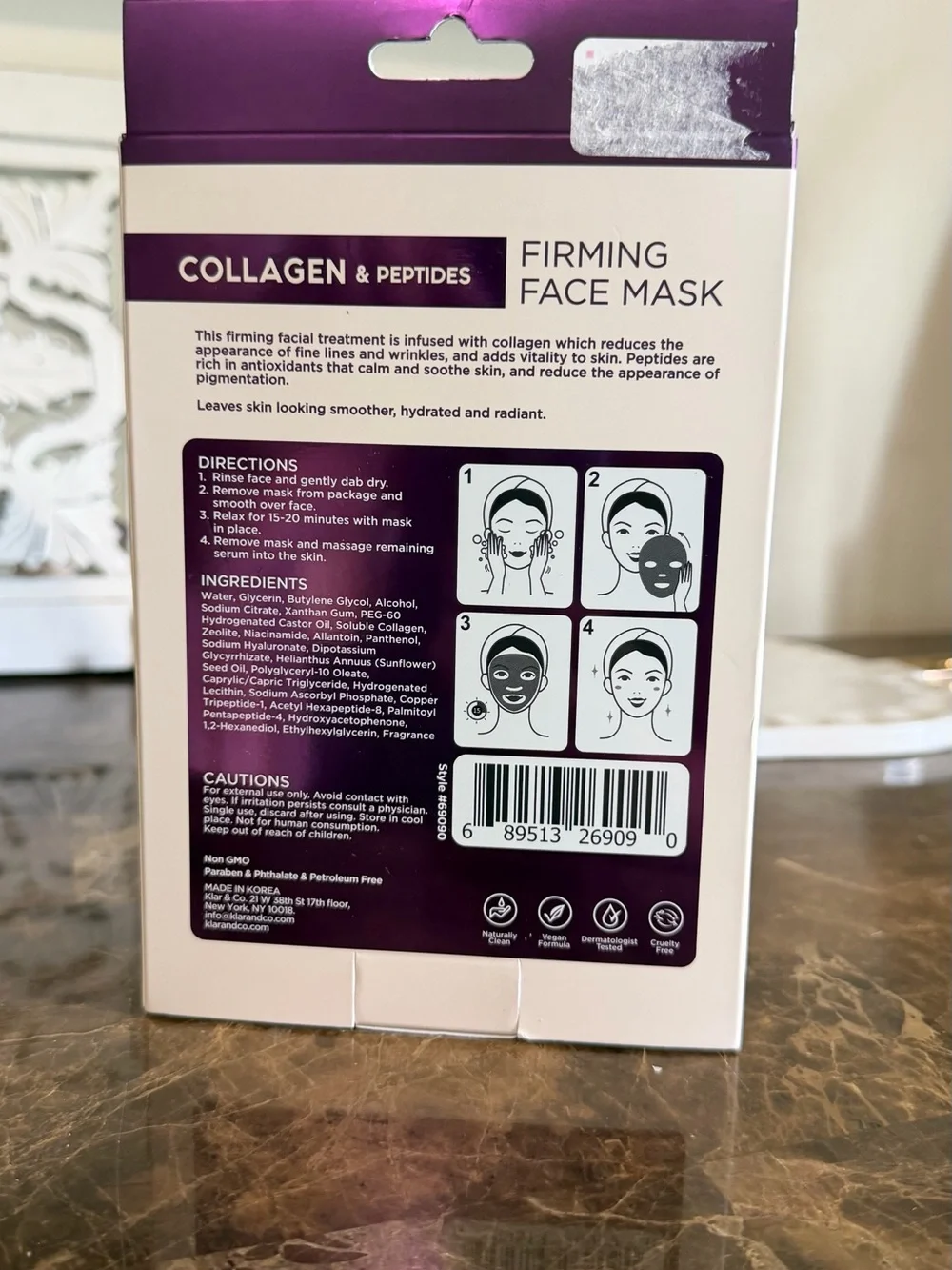 Azure Collagen & Peptides Firming Face Mask — Purple